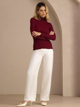 [Viini] SilkSilky-FI Long Sleeve Turtle Neck Naisten T-paita 007