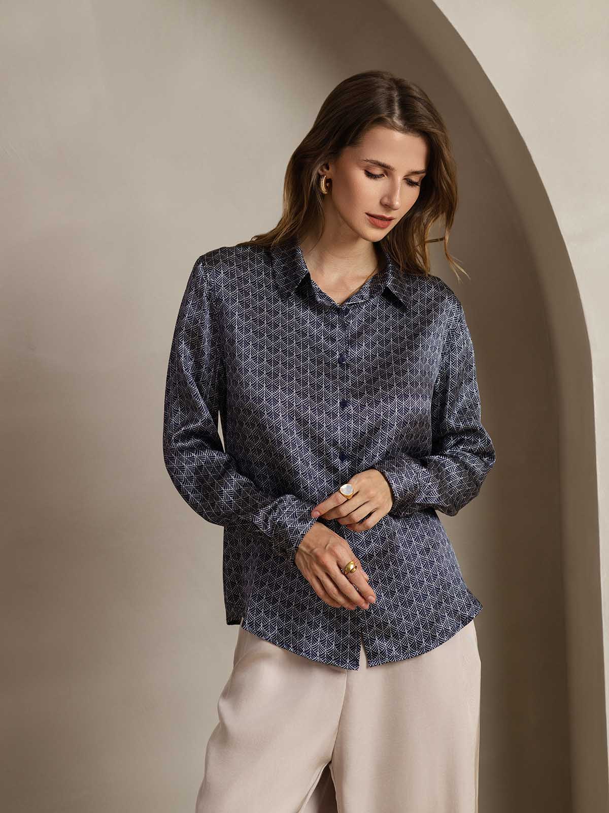 [Laivasto Ginkgo] SilkSilky-FI Womens Shirt 005