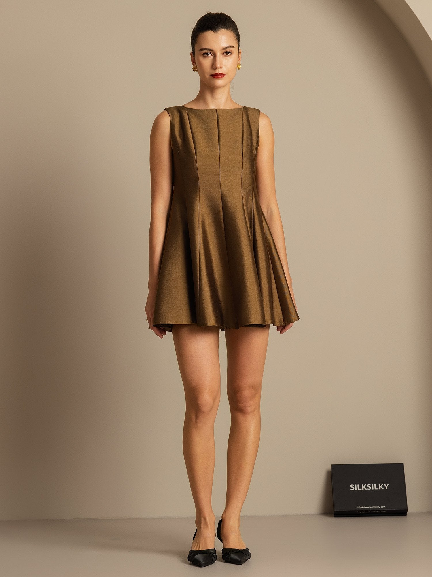 [Pronssi] SilkSilky-FI 32Momme Silk-Wool Blend Dress 007,