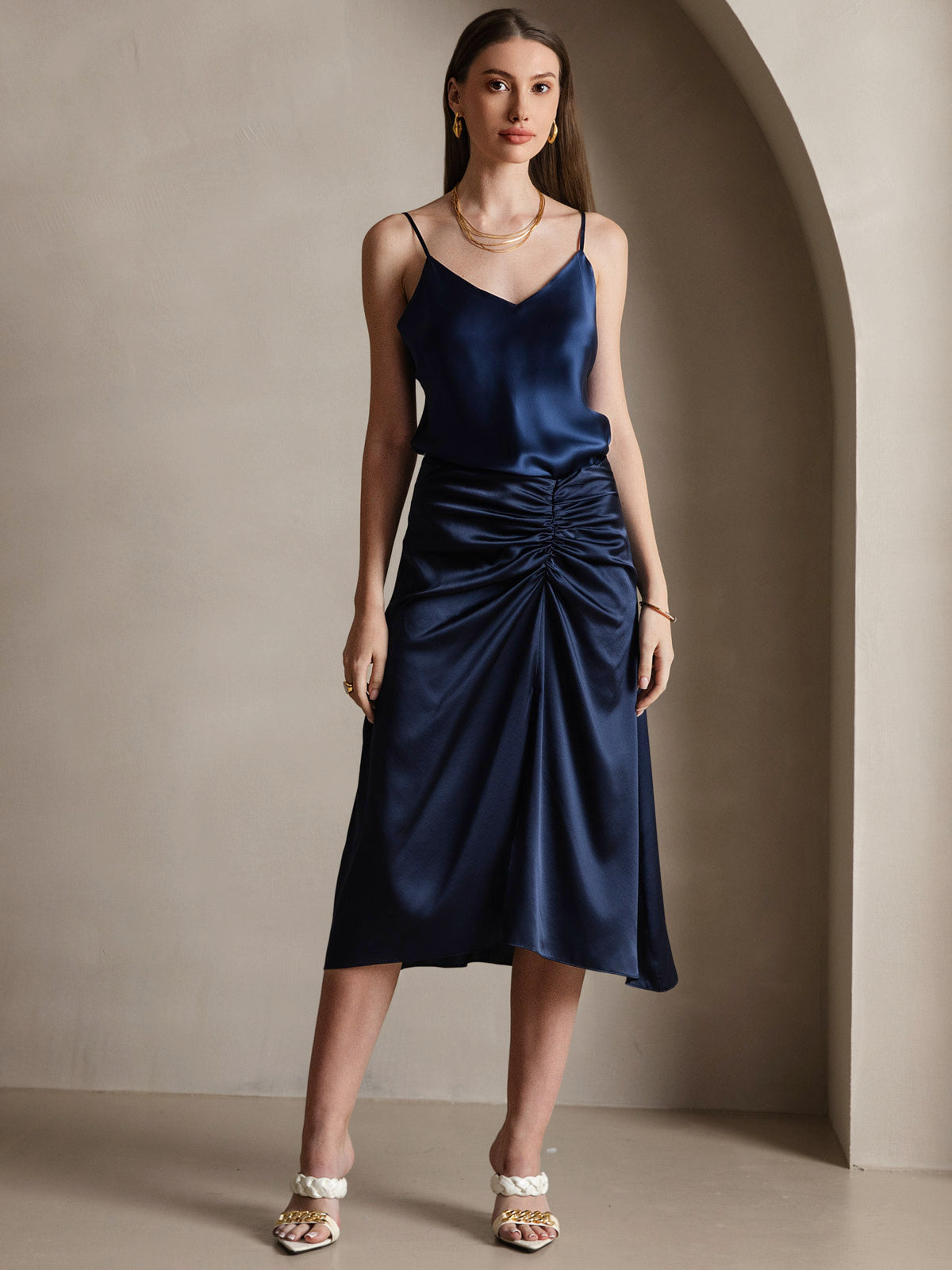 [Tummansininen] SilkSilky-FI Camisoles 006