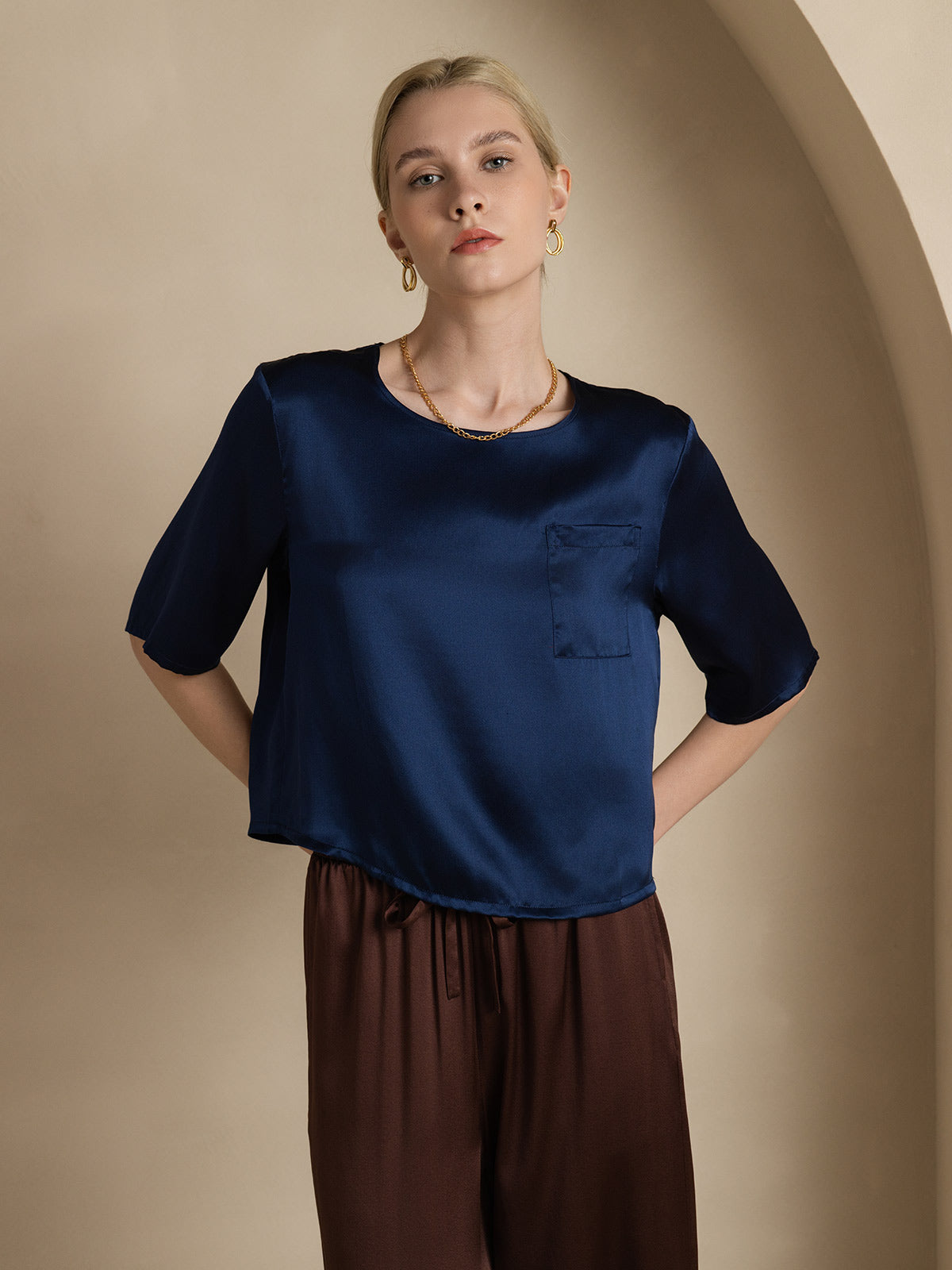 [Tummansininen] SilkSilky-FI Womens T-Shirt 001