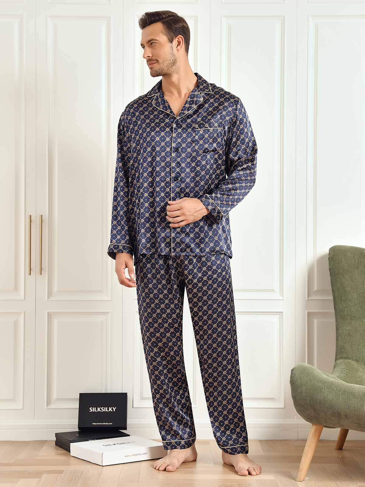 [Laivasto Ketju] SilkSilky-FI 19Momme Mens Pajamas 006