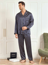 [Laivasto Ketju] SilkSilky-FI Long Sleeve Notkokaulus Miesten Pyjamat 006