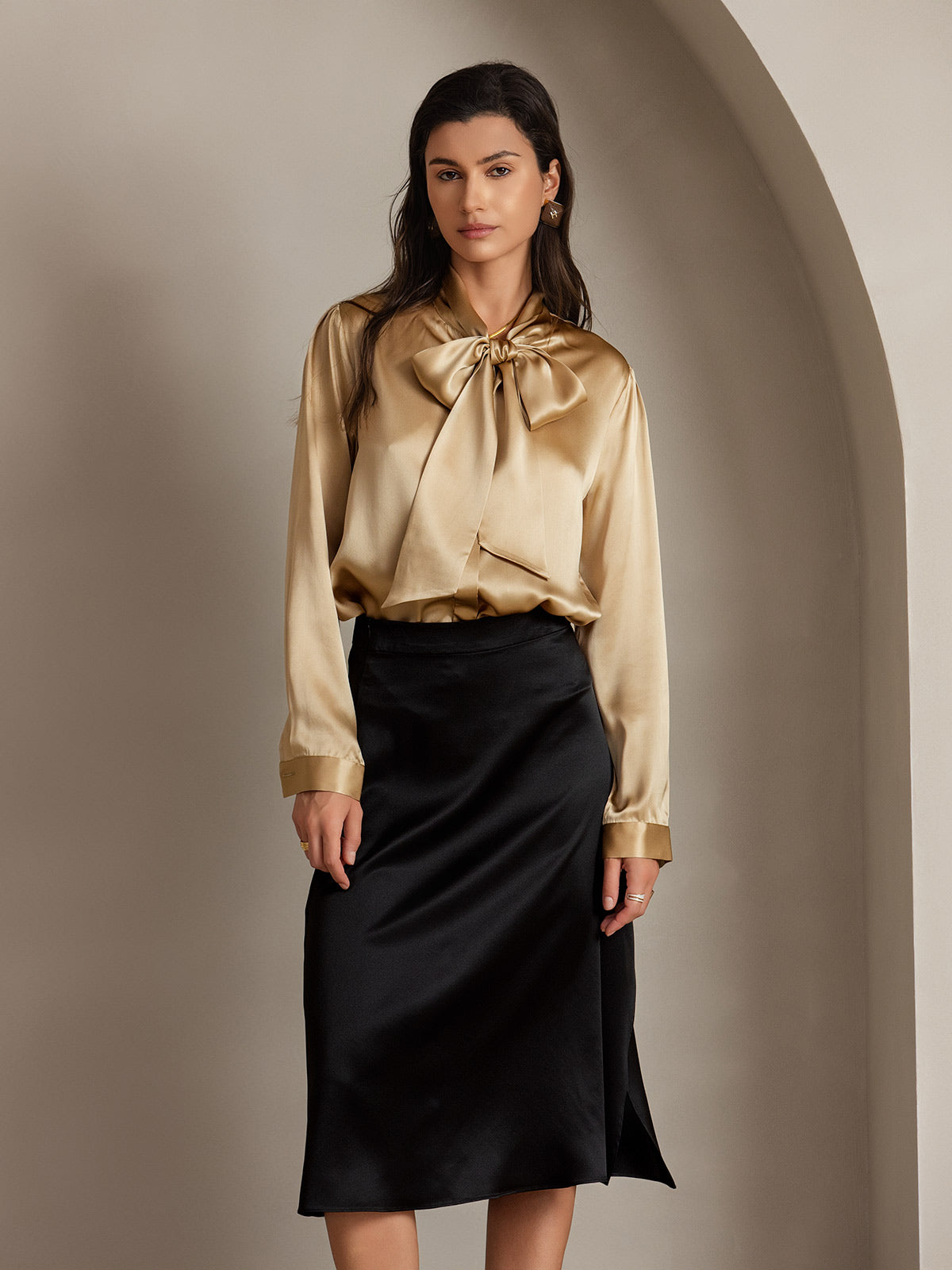 [Musta] SilkSilky-FI 19Momme Skirt 001