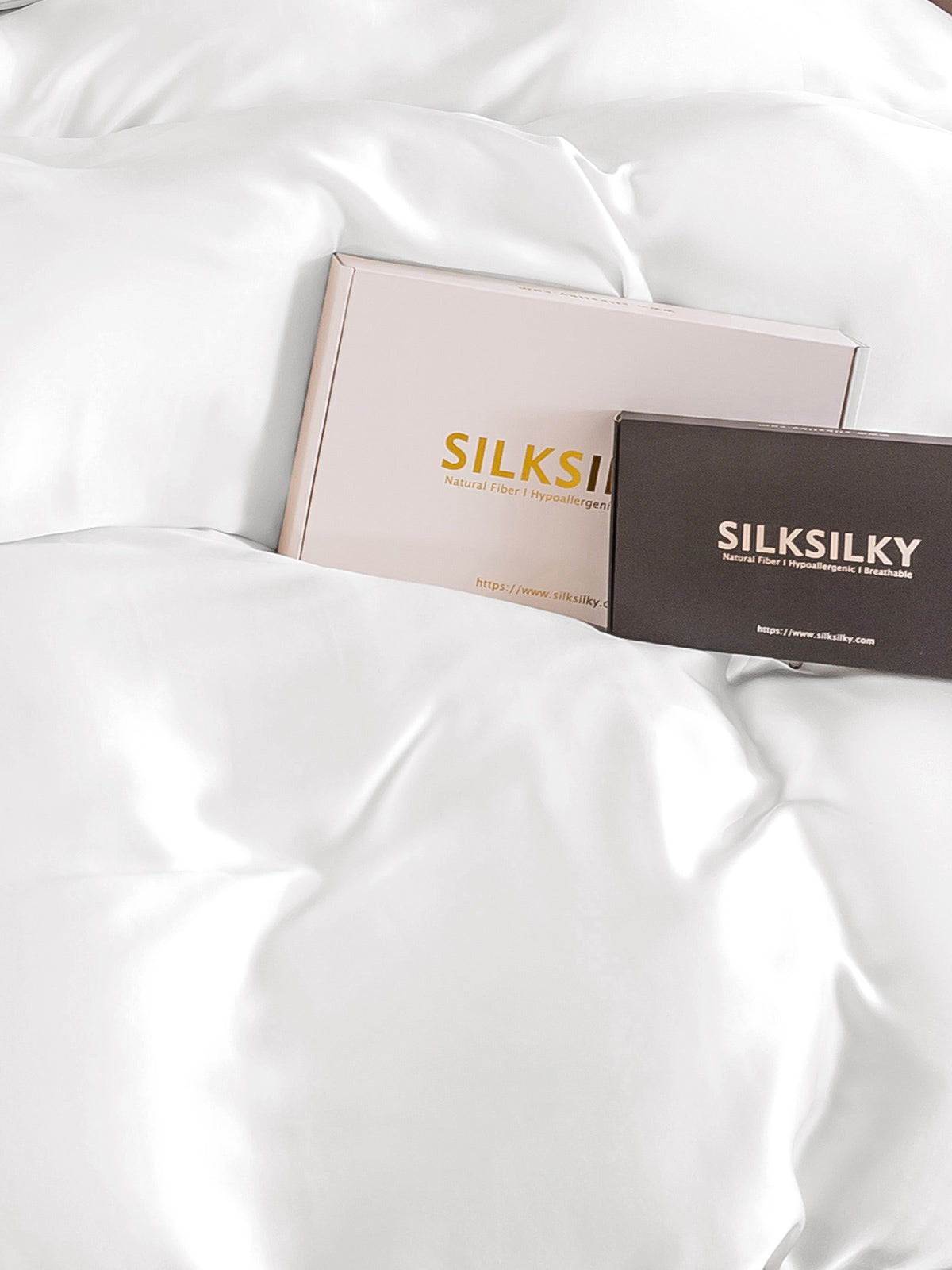 [Valkoinen] SilkSilky-FI 19Momme Duvet Covers 004
