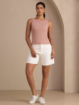 [Pinkki] SilkSilky-FI Sleeveless Round Neck Camisole Top 007