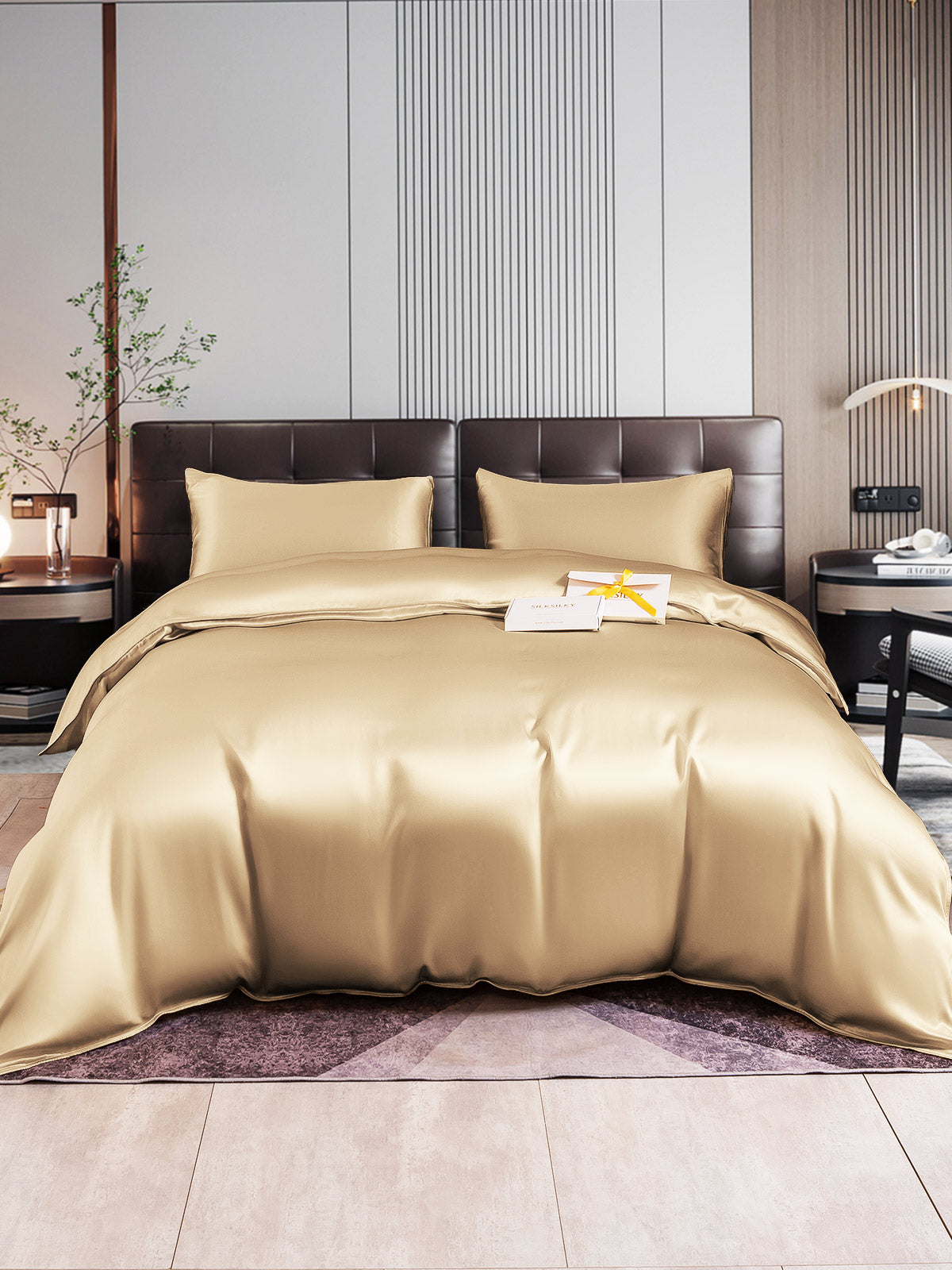 [Beige] SilkSilky-FI 22Momme Bedding Set 001
