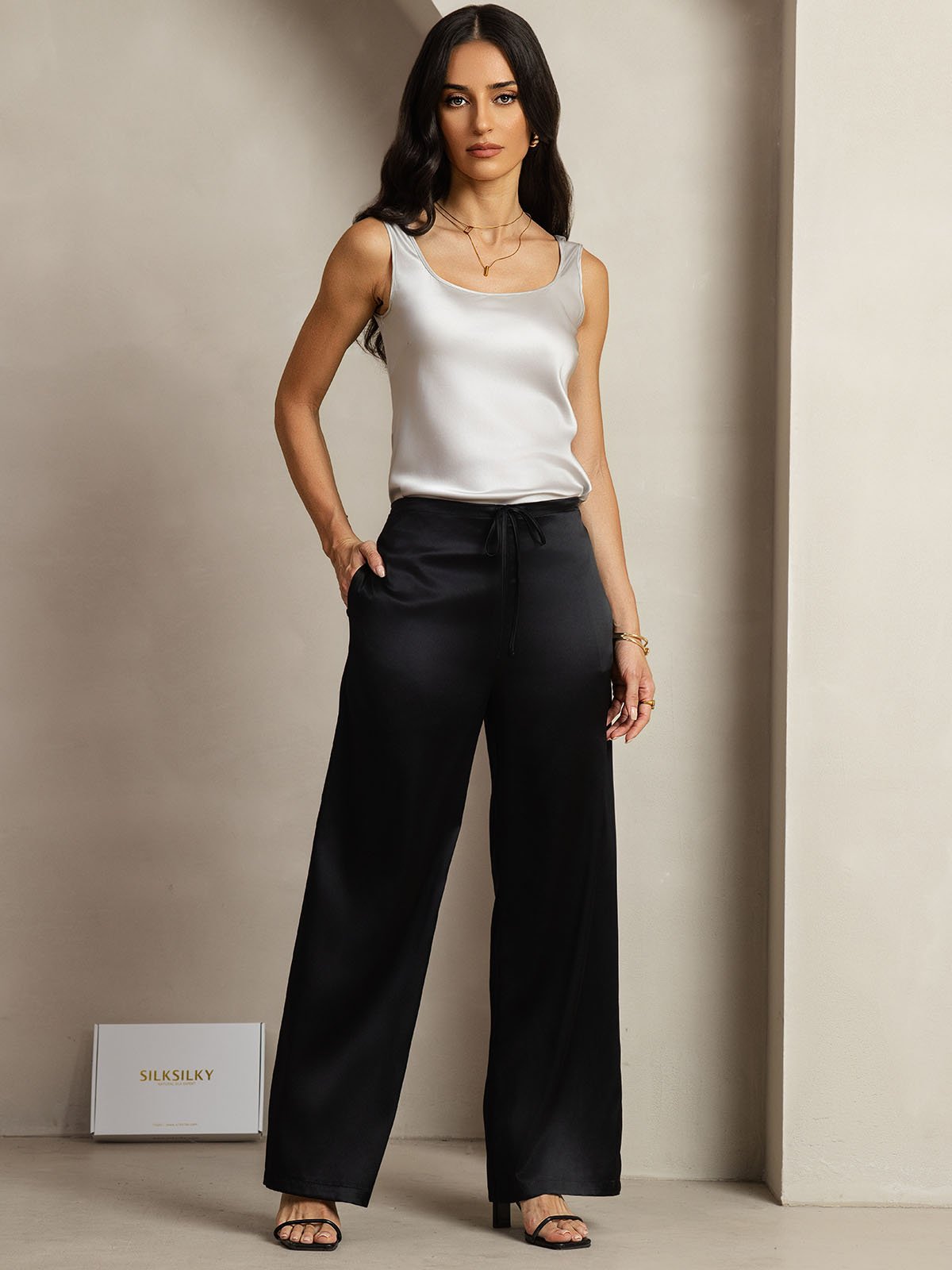 [Musta] SilkSilky-FI 19Momme Womens Pants 006