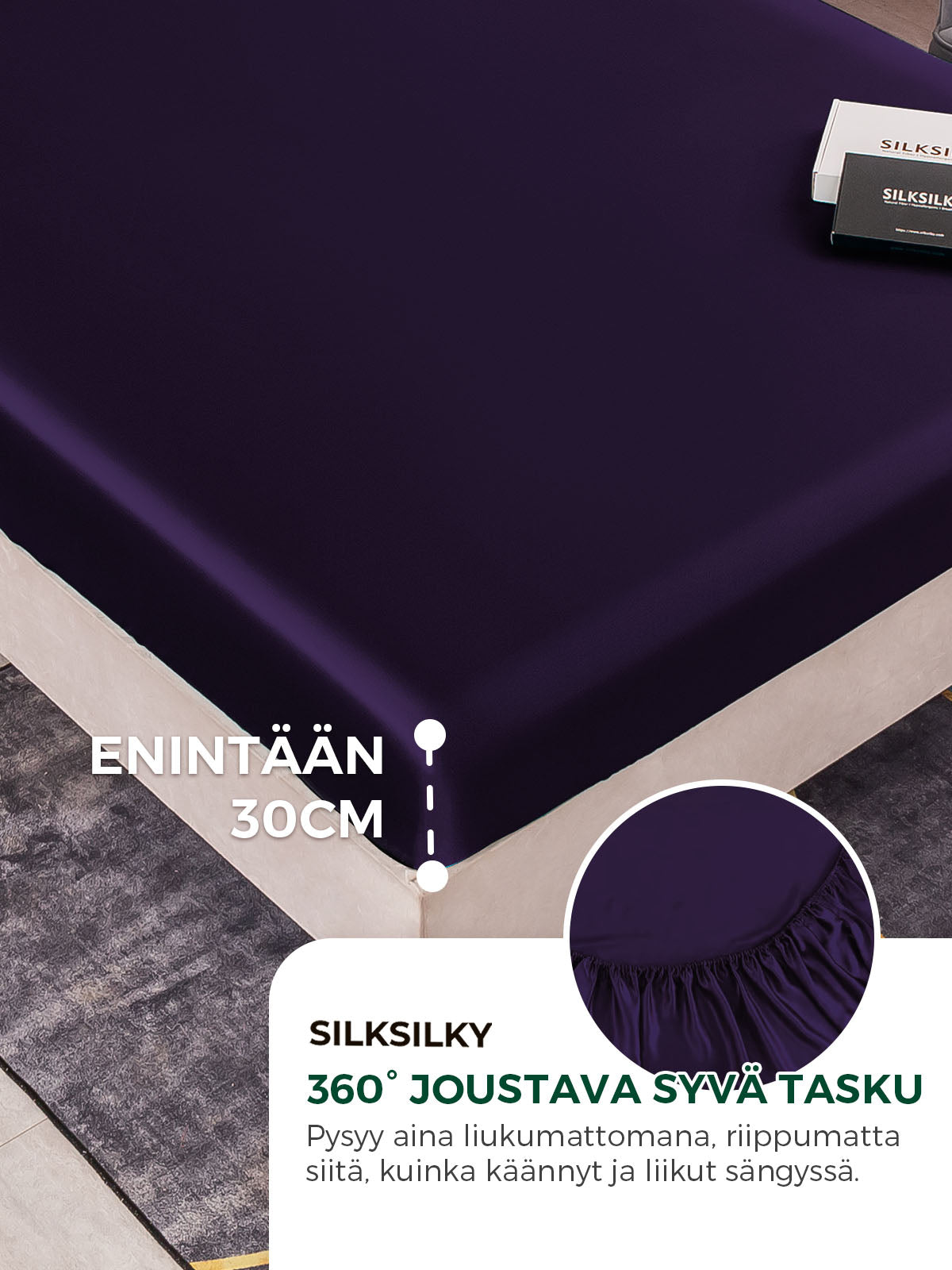 [Tumma Violetti] SilkSilky-FI 25Momme Bedding Set 004