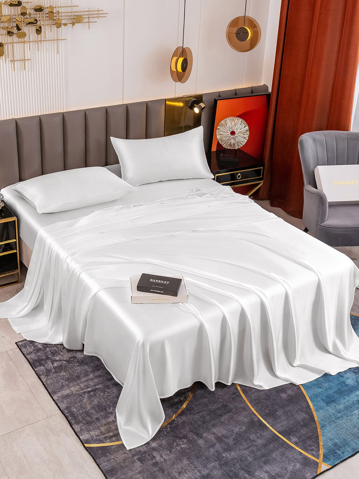 [Valkoinen] SilkSilky-FI 19Momme Bedding Set 001