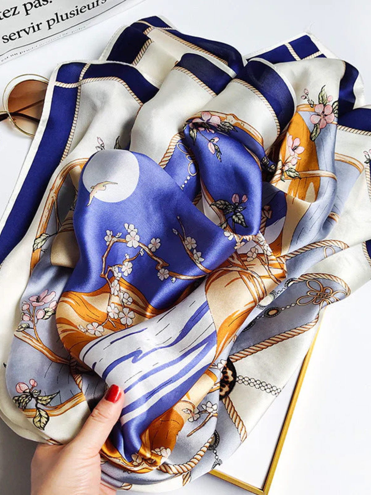 SilkSilky FI Pure Silk Scarf Vaaleansininen 002