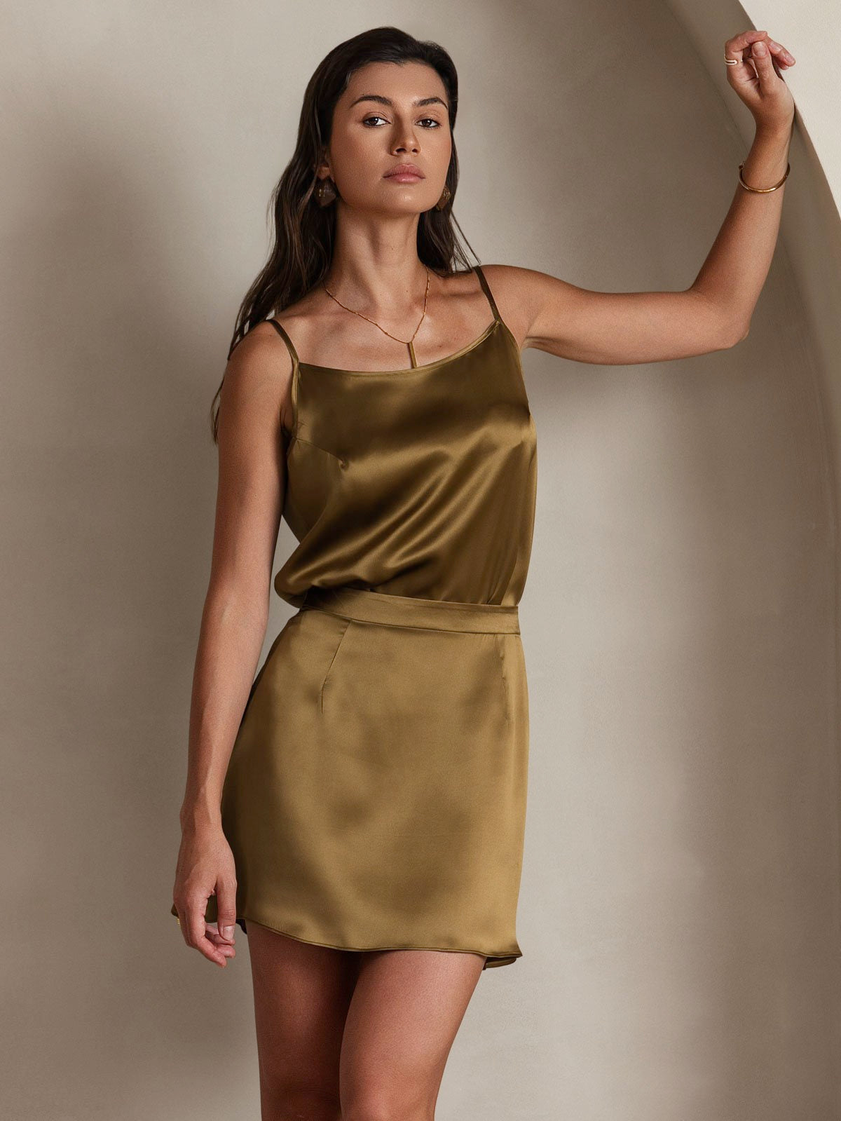 [Ruskea] SilkSilky-FI 19Momme Camisoles 004