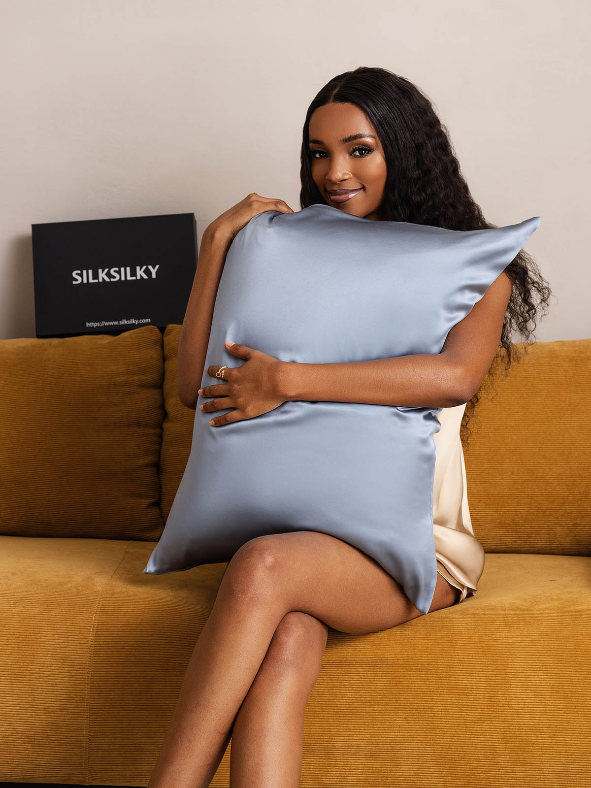 [Harmaansininen] SilkSilky-FI 22Momme Pillowcase 006