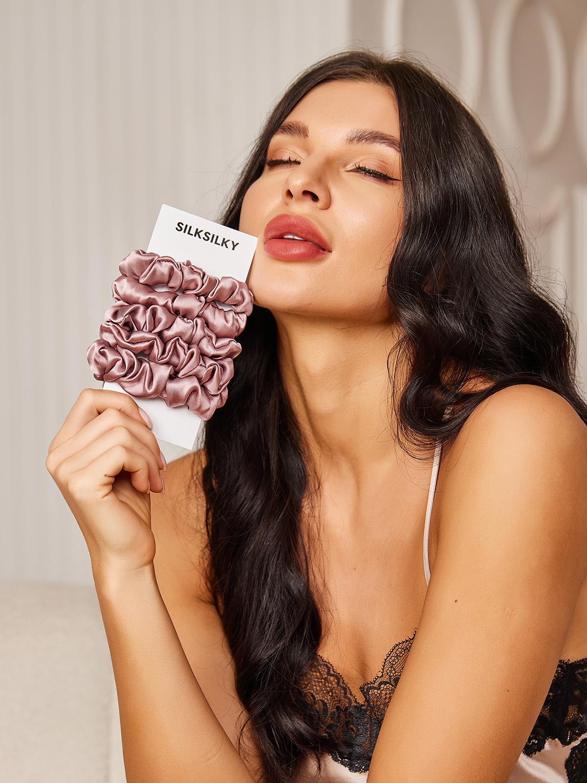 [Vaalean Mauve] SilkSilky-FI 19Momme Scrunchie 002