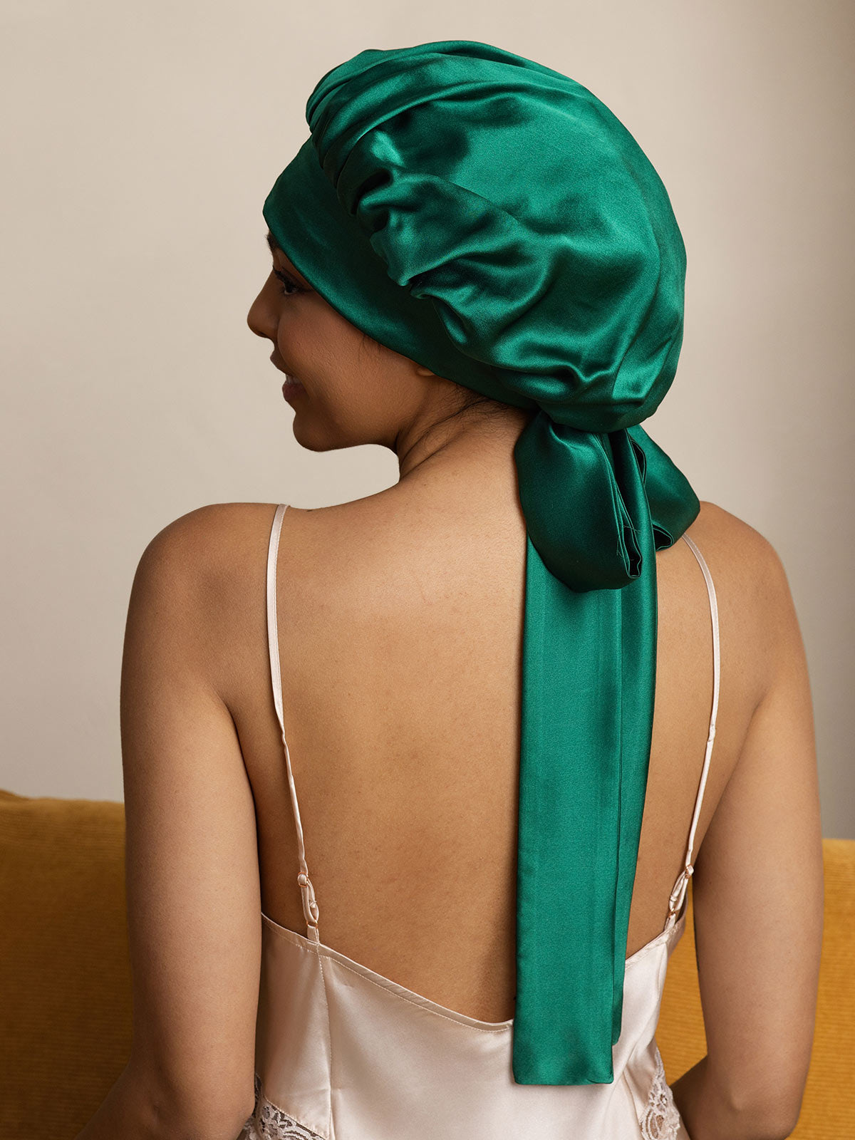 [Tummanvihreä] SilkSilky-FI Sleep Cap 005