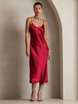 [Viini] SilkSilky-FI Spaghetti Strap V Neck Mekko 004