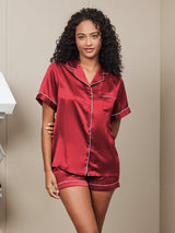 [Viini] SilkSilky-FI Short Sleeve Notkokaulus Naisten Pyjamat 001