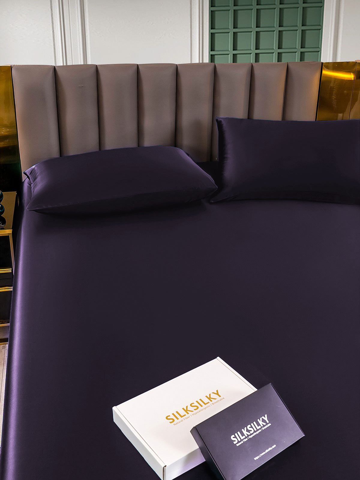 [Tumma Violetti] SilkSilky-FI 25Momme Bedding Set 005