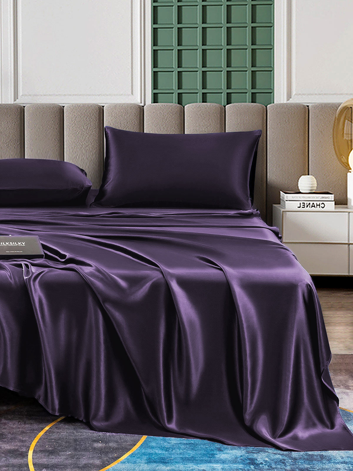 [Tumma Violetti] SilkSilky-FI 25Momme Bedding Set 001