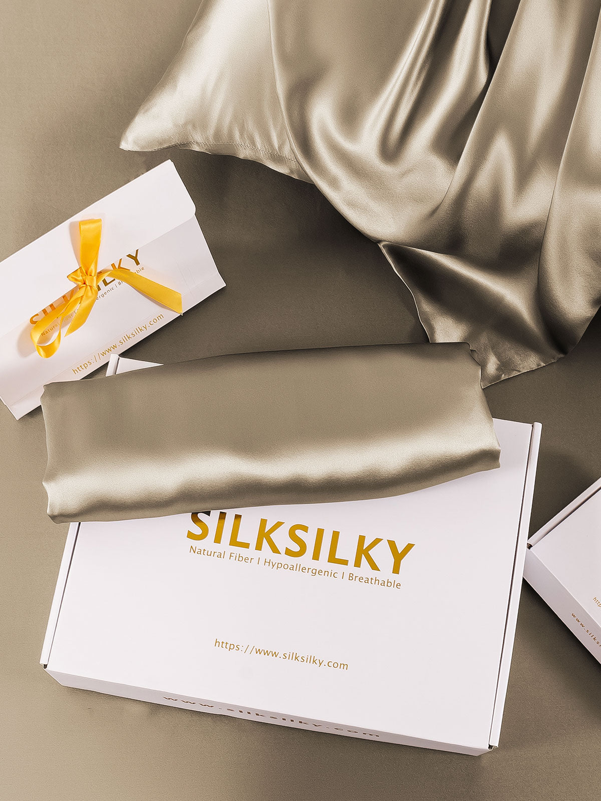 [Khaki] SilkSilky-FI 22Momme Pillowcase 004