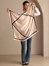 [Beige Neliö] SilkSilky-FI Huivi 005