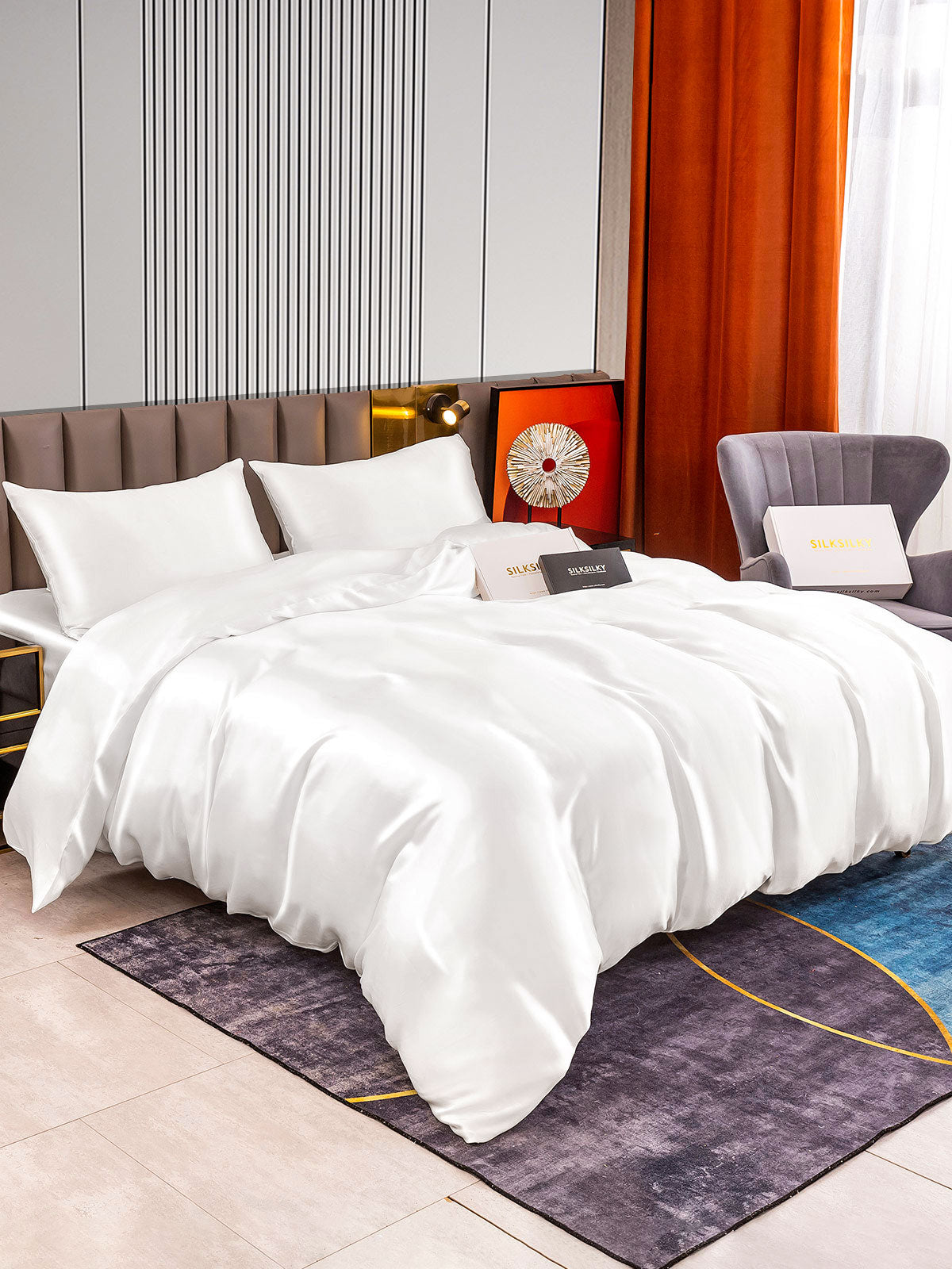 [Valkoinen] SilkSilky-FI 22Momme Bedding Set 002