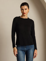 [Musta] SilkSilky-FI Long Sleeve Crew Neck Naisten T-paita 005