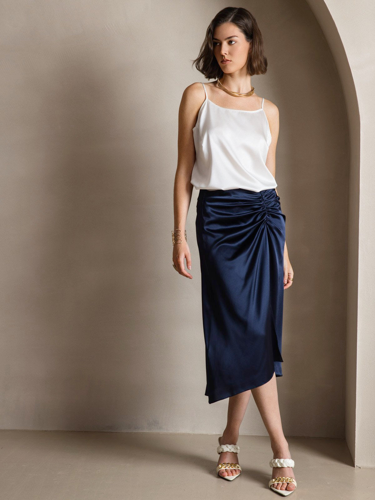 [Valkoinen] SilkSilky-FI 19Momme Camisoles 009