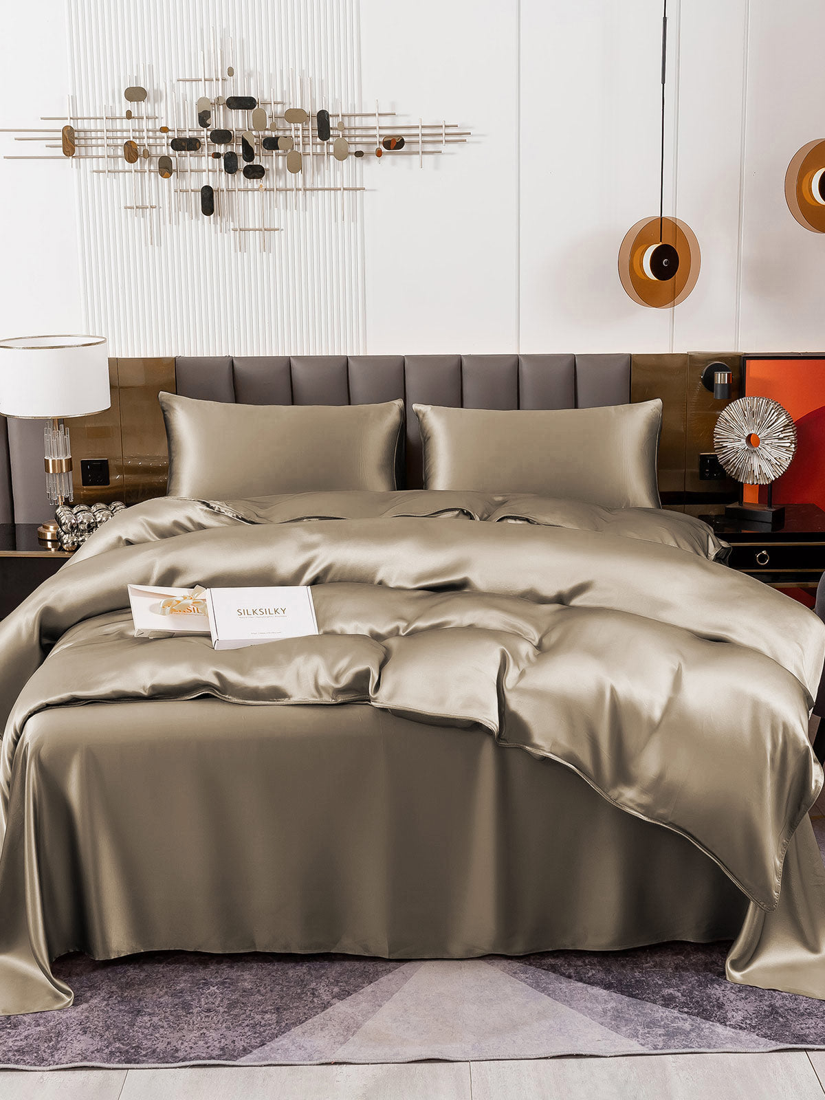[Khaki] SilkSilky-FI 19Momme Bedding Set 004