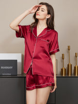 [Viini] SilkSilky-FI Short Sleeve Notkokaulus Naisten Pyjamat 004