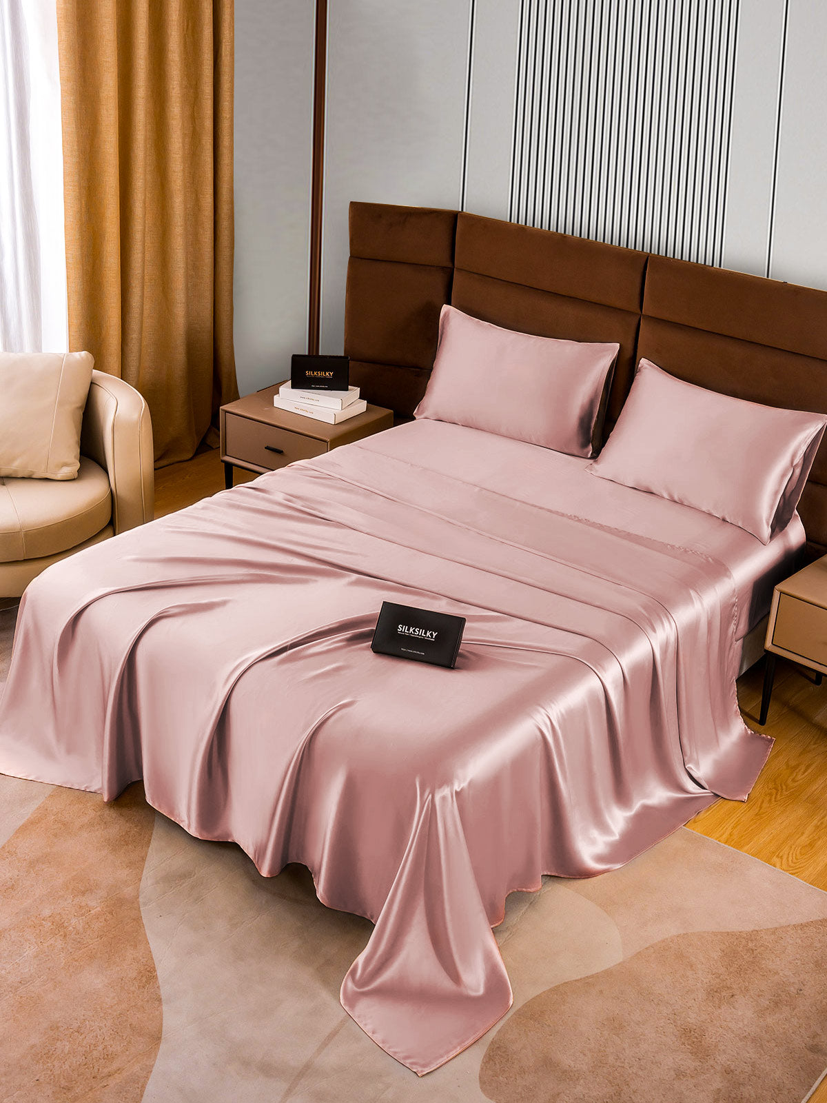 [Vaalean Mauve] SilkSilky-FI 22Momme Bedding Set 002