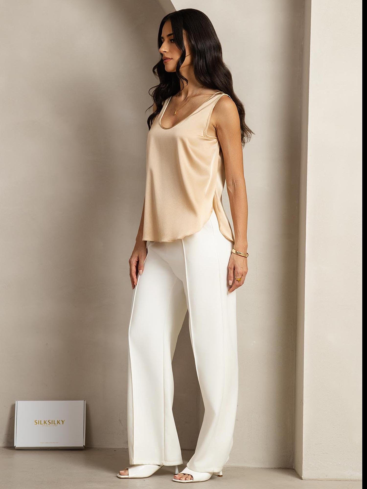 [Samppanja] SilkSilky-FI 19Momme Split Naisten T-paita 003