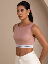 [Pinkki] SilkSilky-FI Sleeveless Crew Neck Camisole Top 005