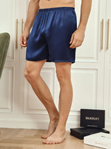 [Tummansininen] SilkSilky-FI Men's Sleep Shorts 001