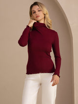 [Viini] SilkSilky-FI Long Sleeve Turtle Neck Naisten T-paita 004
