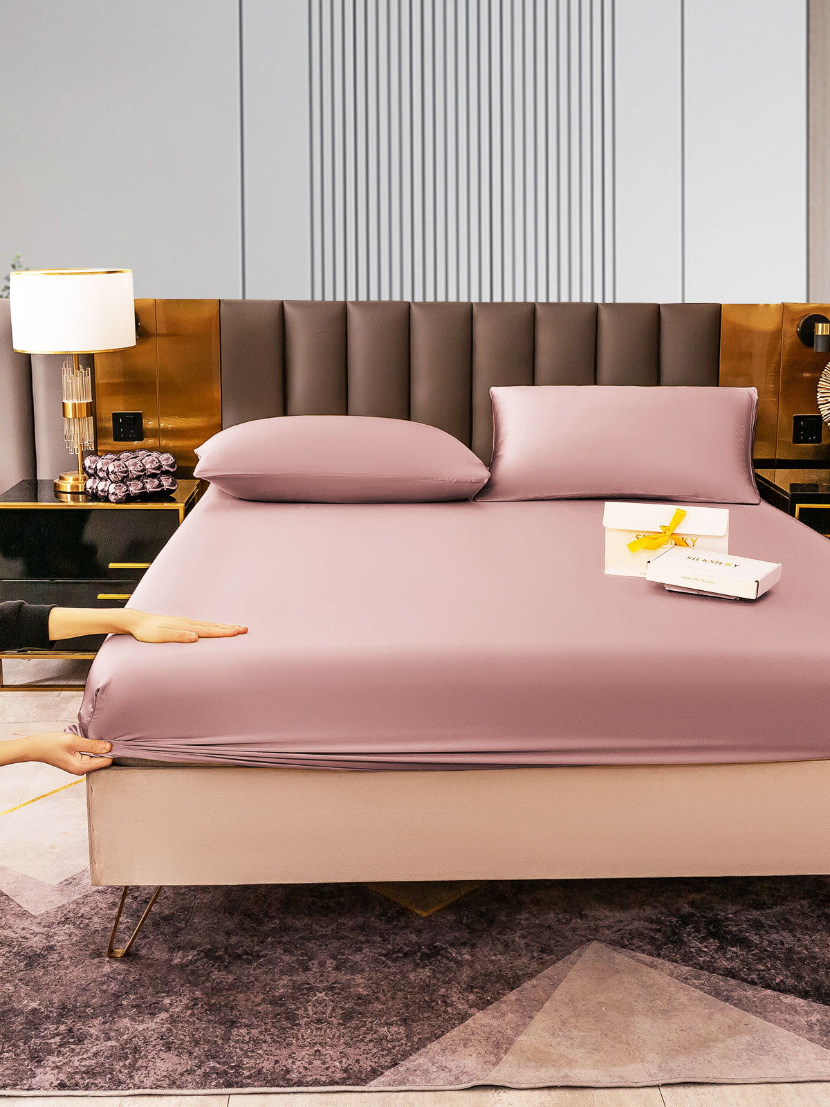 [Vaalean Mauve] SilkSilky-FI 22Momme Bedding Set 006