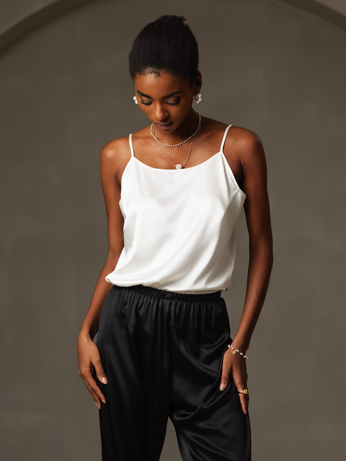 [Valkoinen] SilkSilky-FI 19Momme Camisoles 005