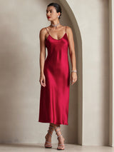 [Viini] SilkSilky-FI Spaghetti Strap V Neck Mekko 005