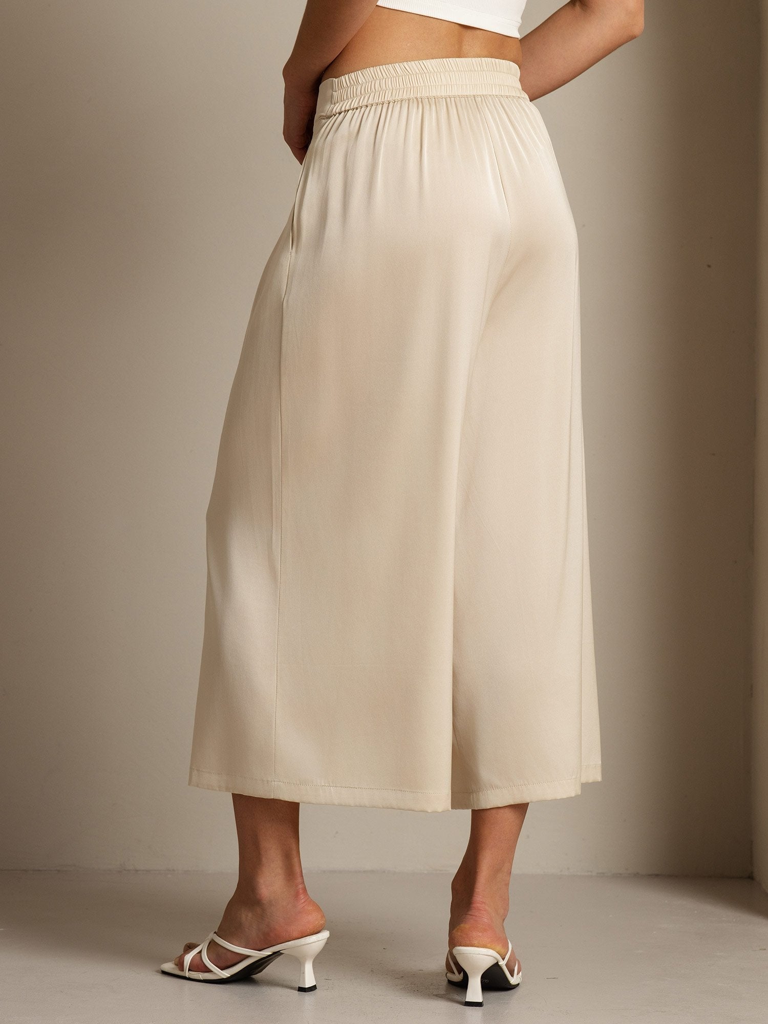 [Beige] SilkSilky-FI 19Momme Womens Pants 002