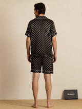 [Musta Ketju] SilkSilky-FI Short Sleeve Notkokaulus Miesten Pyjamat 002
