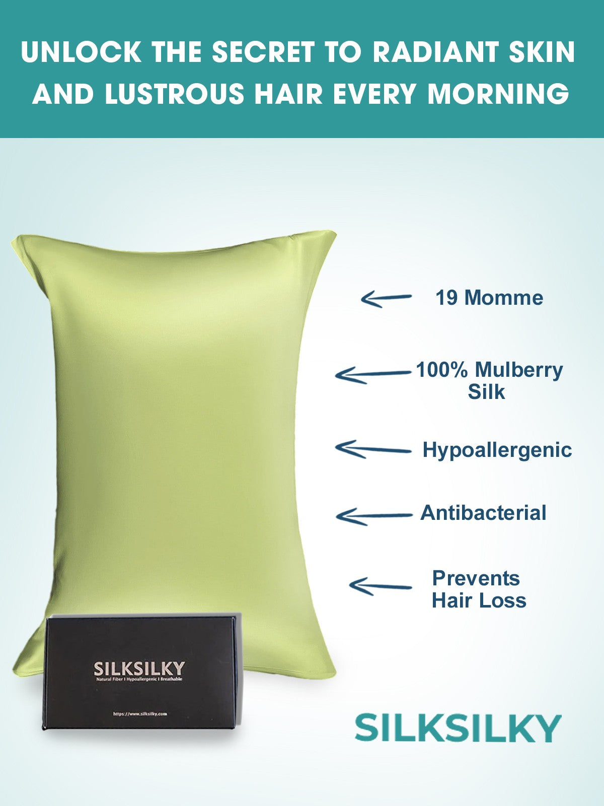 [Mintunvihreä] SilkSilky-FI 19Momme Pillowcase 002