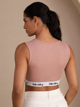 [Pinkki] SilkSilky-FI Sleeveless Crew Neck Camisole Top 002