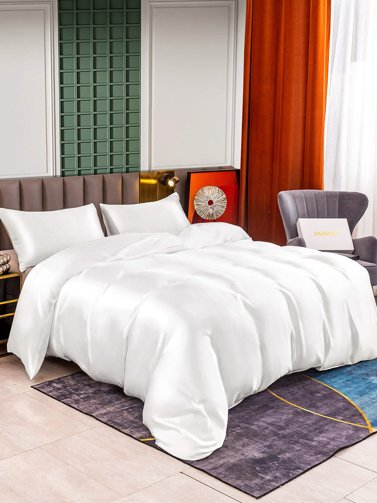 [Valkoinen] SilkSilky-FI 25Momme Bedding Set 001