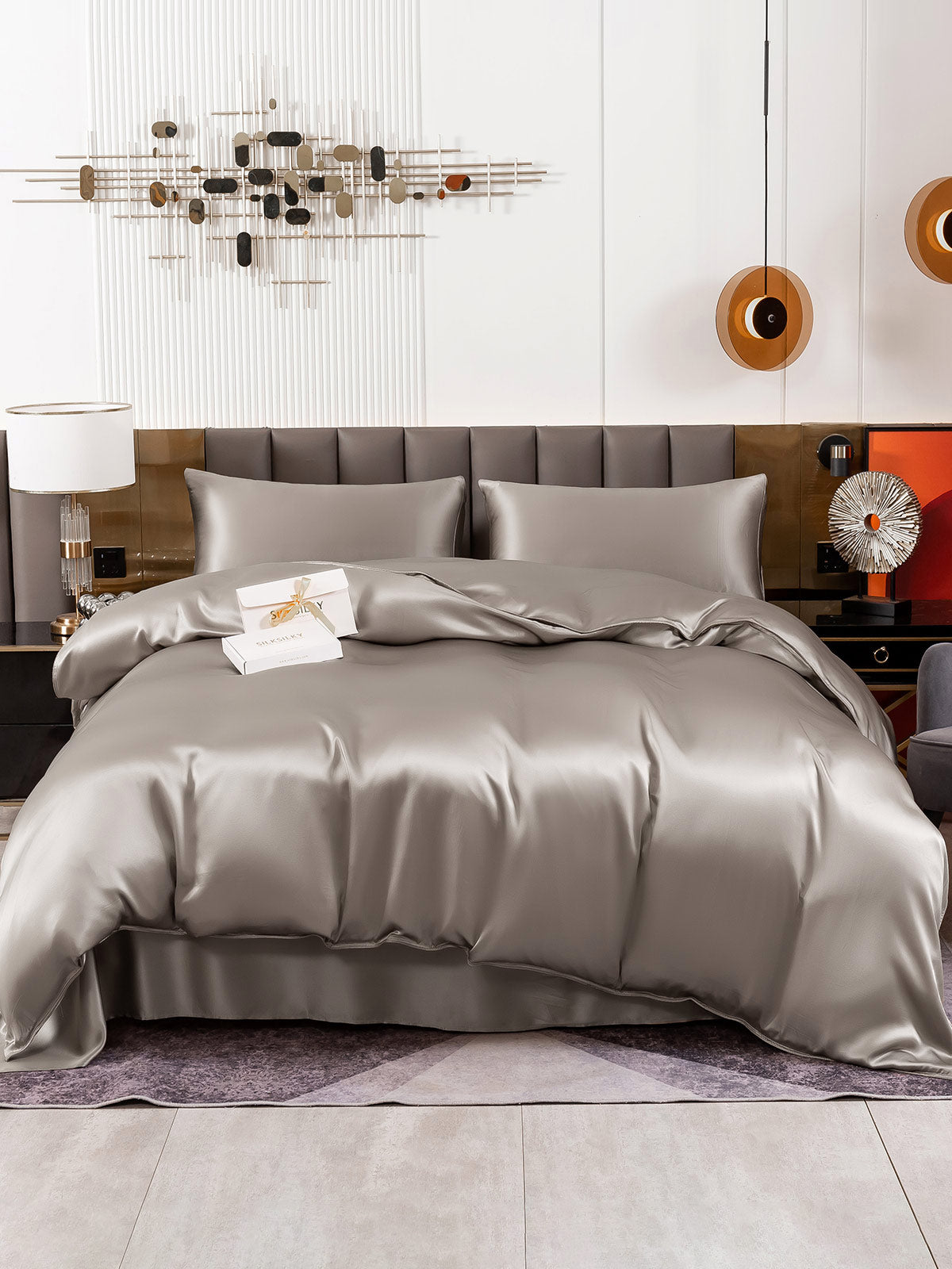 [Harmaa] SilkSilky-FI 19Momme Bedding Set 002