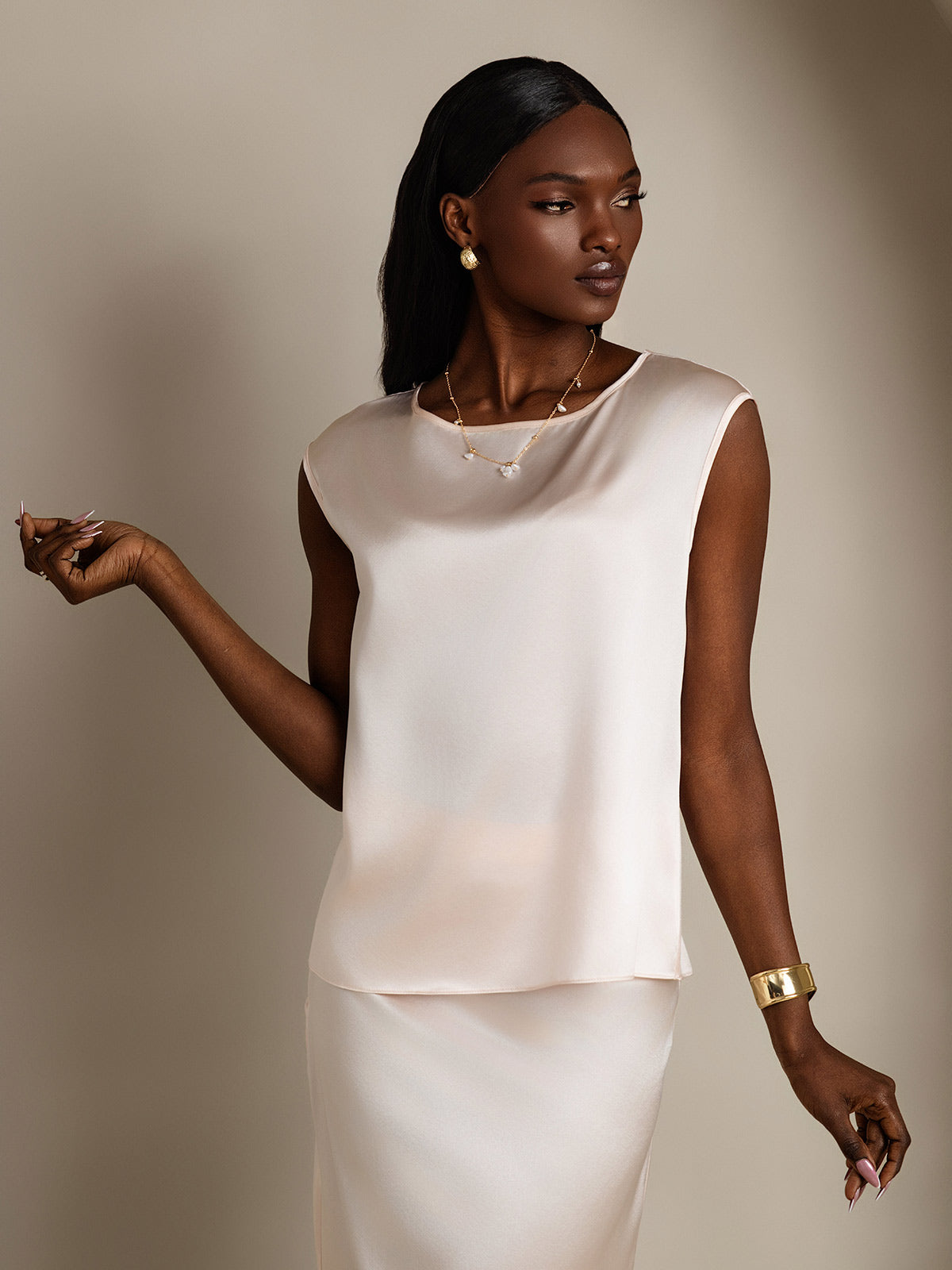 [Pinkki] SilkSilky-FI 19Momme Womens T-Shirt 005