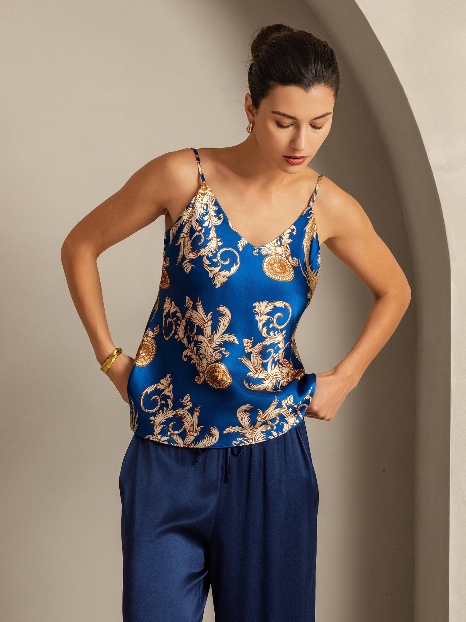 [Navy Lohikäärme] SilkSilky-FI Camisoles 007