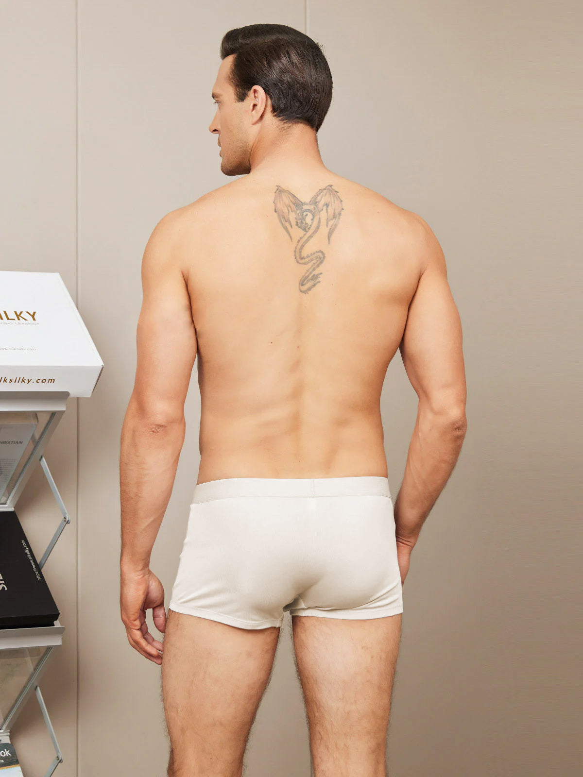 [Beige] SilkSilky-FI Mens Underwear 002