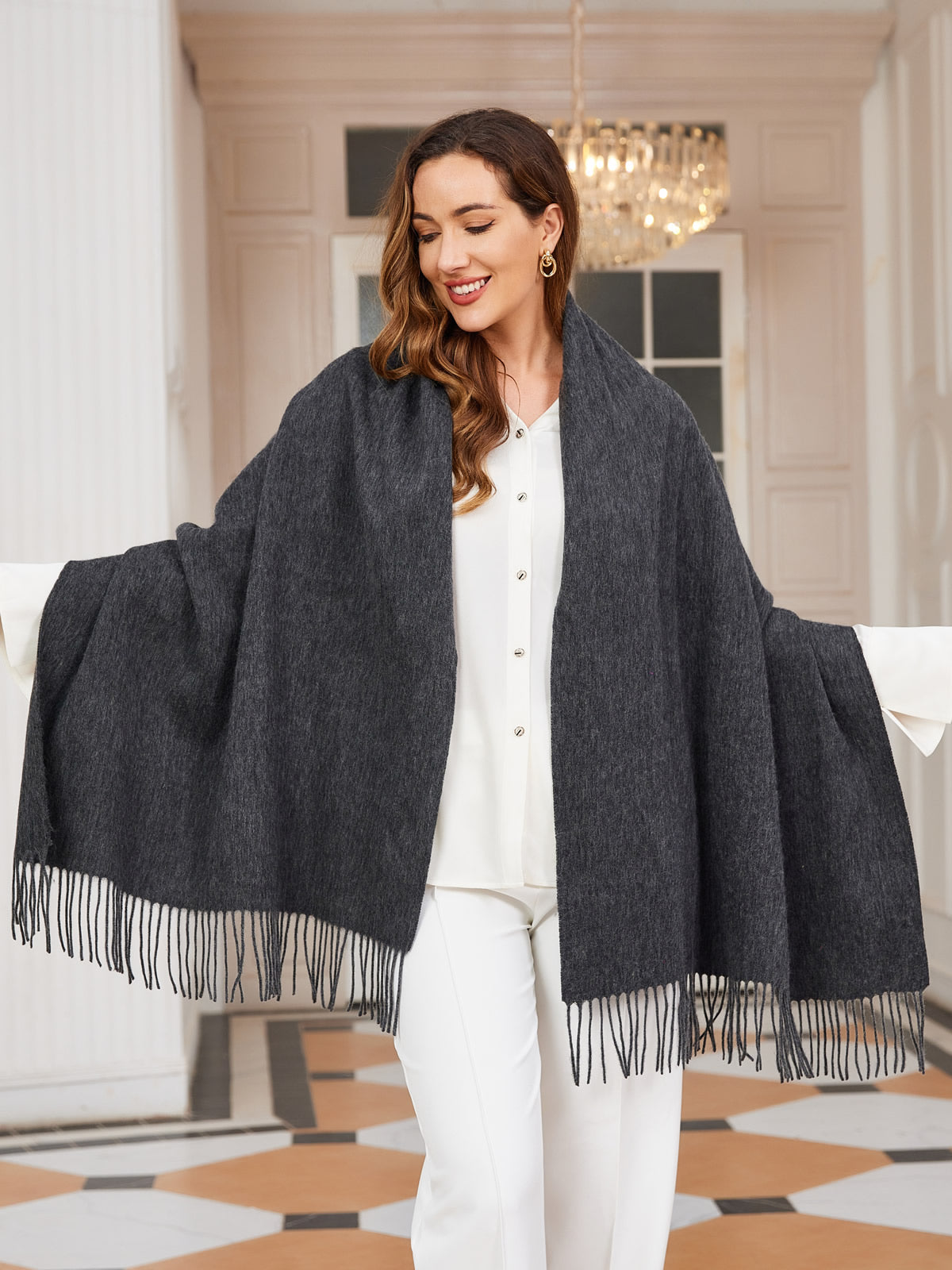 [Tumman Harmaa] SilkSilky-FI Scarf 003