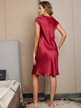 [Viini] SilkSilky-FI Cap Sleeve V Neck Yöpaita 002