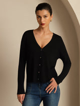 [Musta] SilkSilky-FI Long Sleeve Naisten Cardigan 003